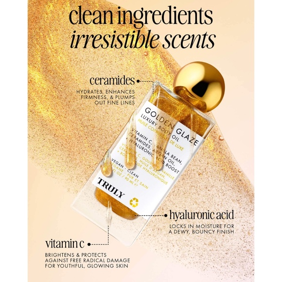 TRULY Golden Glaze Luxury Body Oil - 3.1 fl oz (NIB, $38 Retail) - Picture 3 of 9